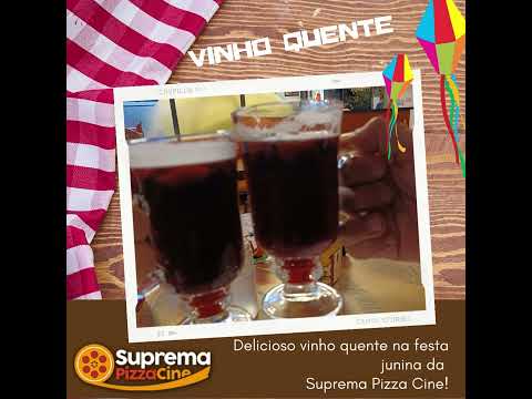 Vinho quente delicioso na Suprema Pizza Cine Pizzaria Temática de Cinema na zona norte Pizza Salgada