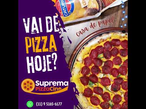 TBT vai de pizza da Suprema Pizza Cine Casa de Papel Molho de tomates, cheddar, alho poró, peperoni,